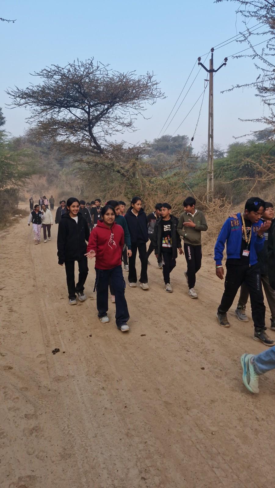 Trekking on a dirt path